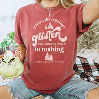 Where treetops glisten and children listen to nothing graphic tee