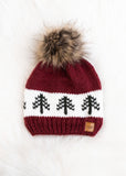 Fleece lined Christmas Tree Pompom Hat (two colors available)