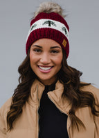 Fleece lined Christmas Tree Pompom Hat (two colors available)