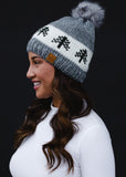 Fleece lined Christmas Tree Pompom Hat (two colors available)