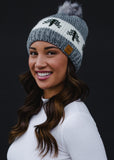 Fleece lined Christmas Tree Pompom Hat (two colors available)