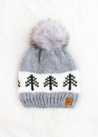 Fleece lined Christmas Tree Pompom Hat (two colors available)