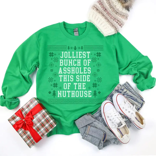 Jolliest Bunch Of Assholes Christmas Vacation Crewneck Sweatshirt