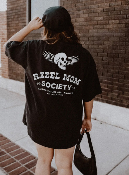 Rebel Mom Society Black Graphic Tee