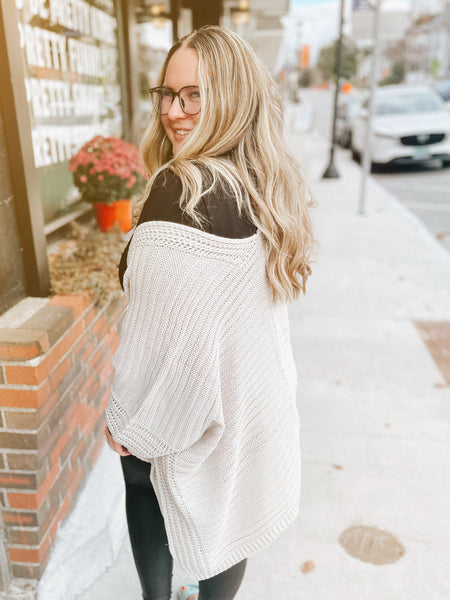 Sweater Knit Poncho Cardigan