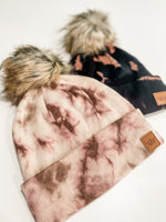 Tie Dye Pom Pom Winter Hat (2 colors available)