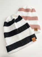 Striped Knit Slouchy Beanie (two colors available)