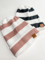 Striped Knit Slouchy Beanie (two colors available)