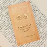 Literary Quotes Cat Post Earrings