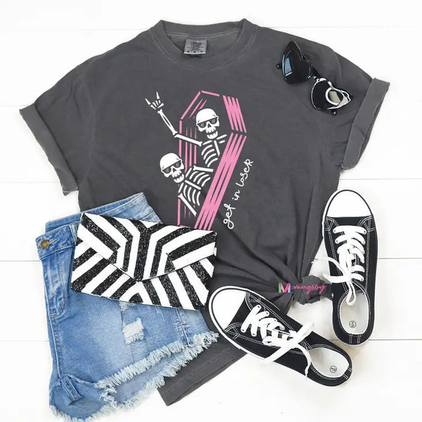 Get in Loser Skeleton Graphic Tee Shirt